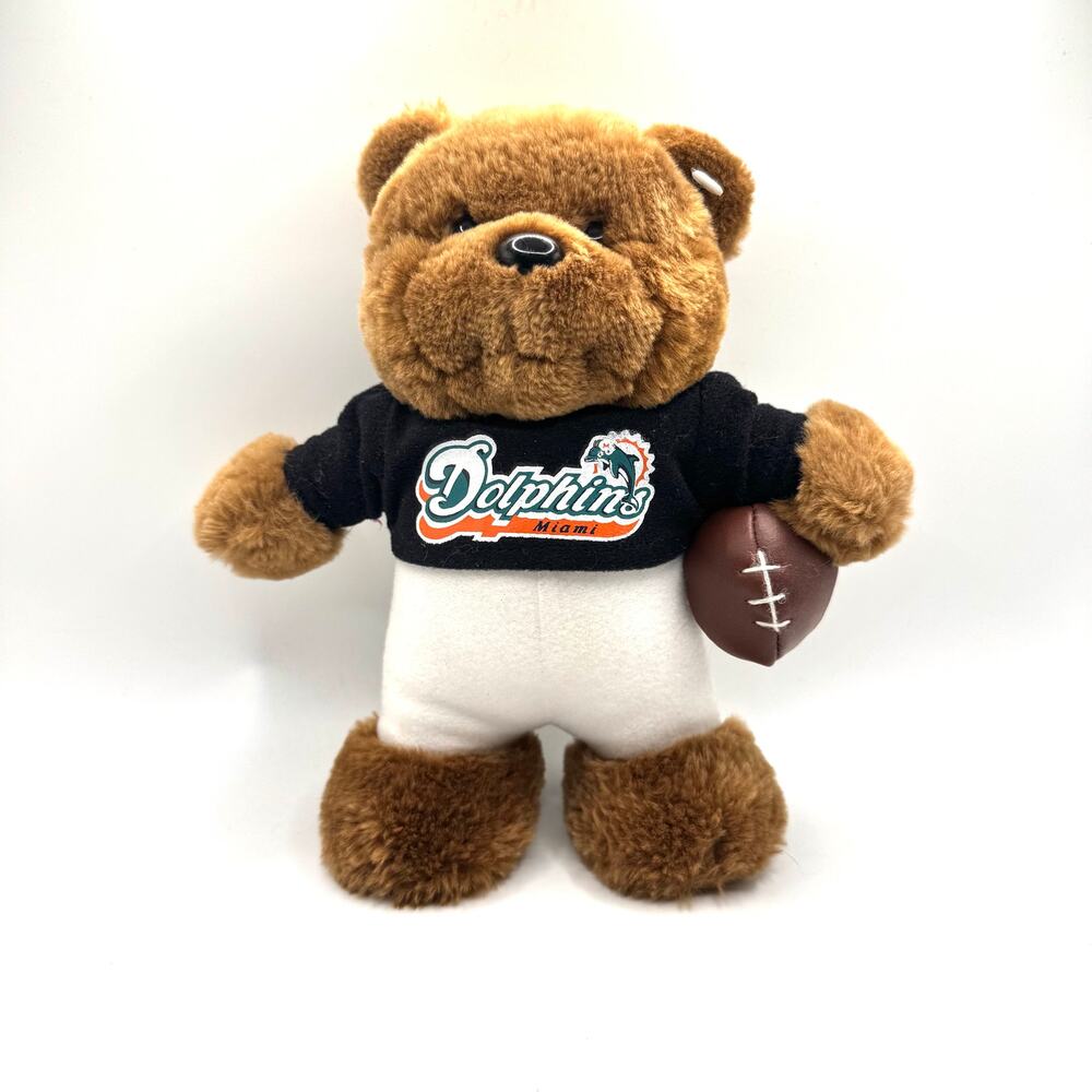 Miami Dolphin’s Teddy Bear Plush Stuffed Animal Football NFL Collectible 8”